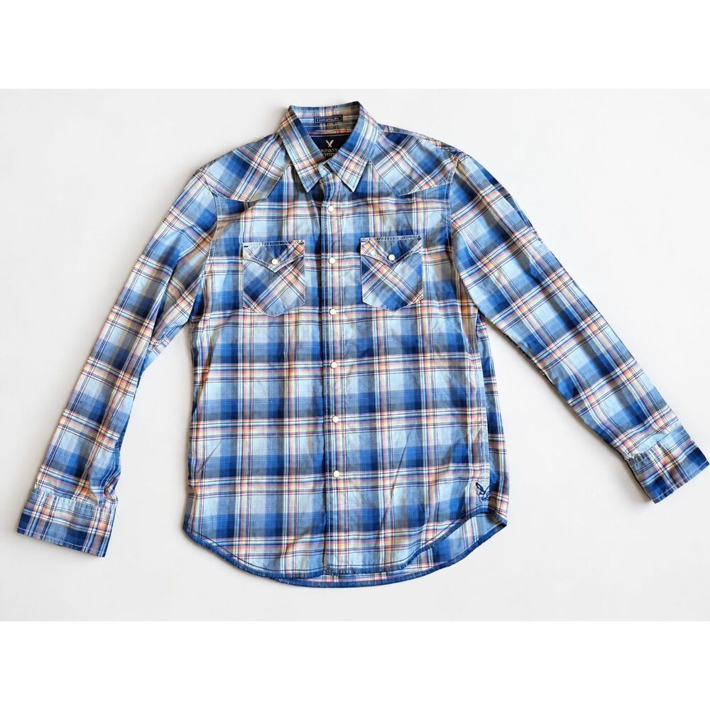 American Eagle Outfitters Vintage Fit Men's Medium Plaid Western Shirt